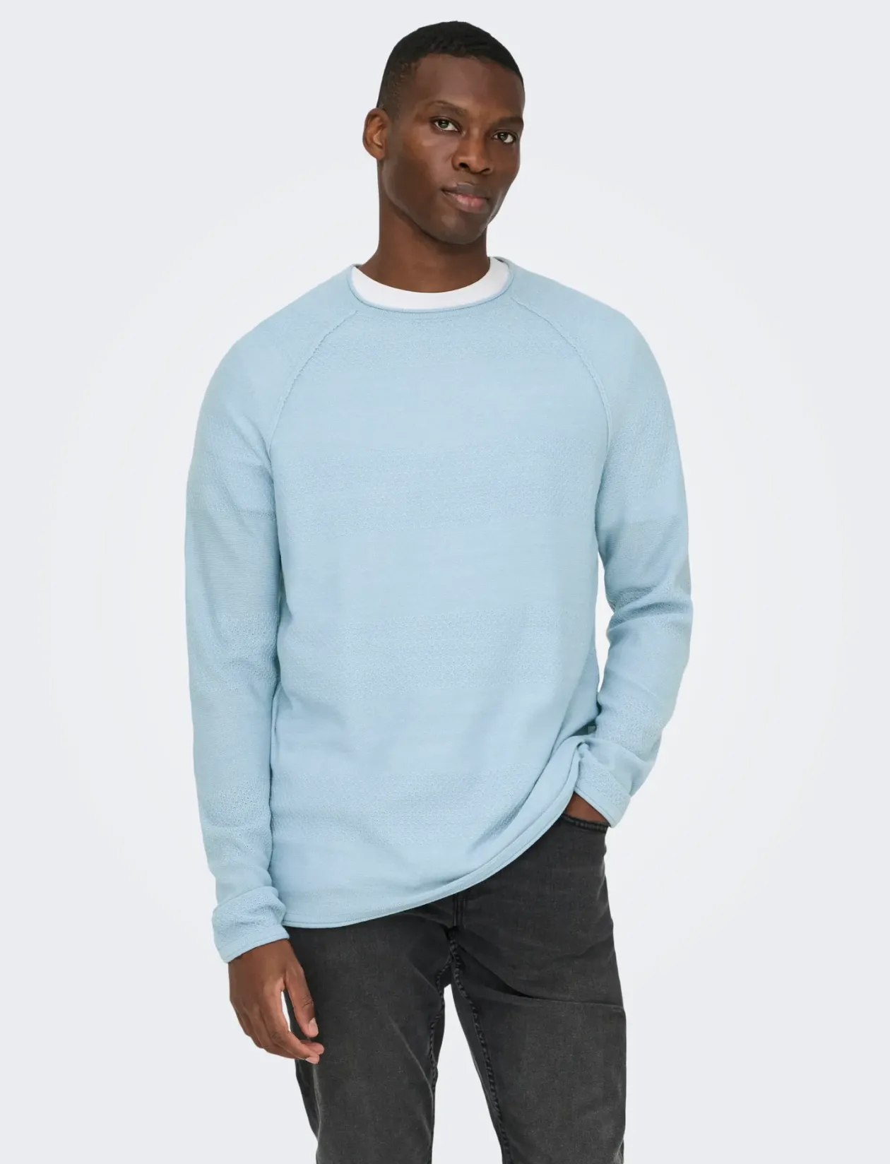 ONSAPOLLO REG LS STRUC CREW KNIT - Rund hals