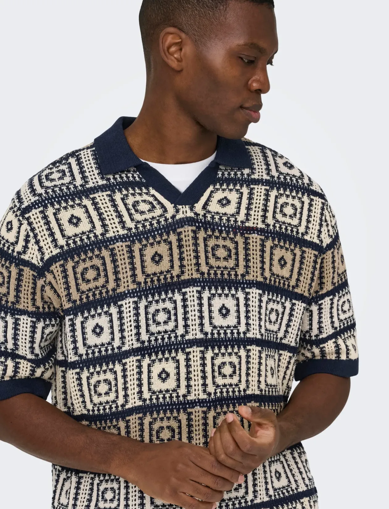 ONSBART LIFE RLX 5 SS RESORT KNIT - Kortærmede