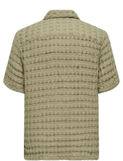 ONSBRADDOCK REG SS RESORT WAFFLE SHIRT - Kortærmede