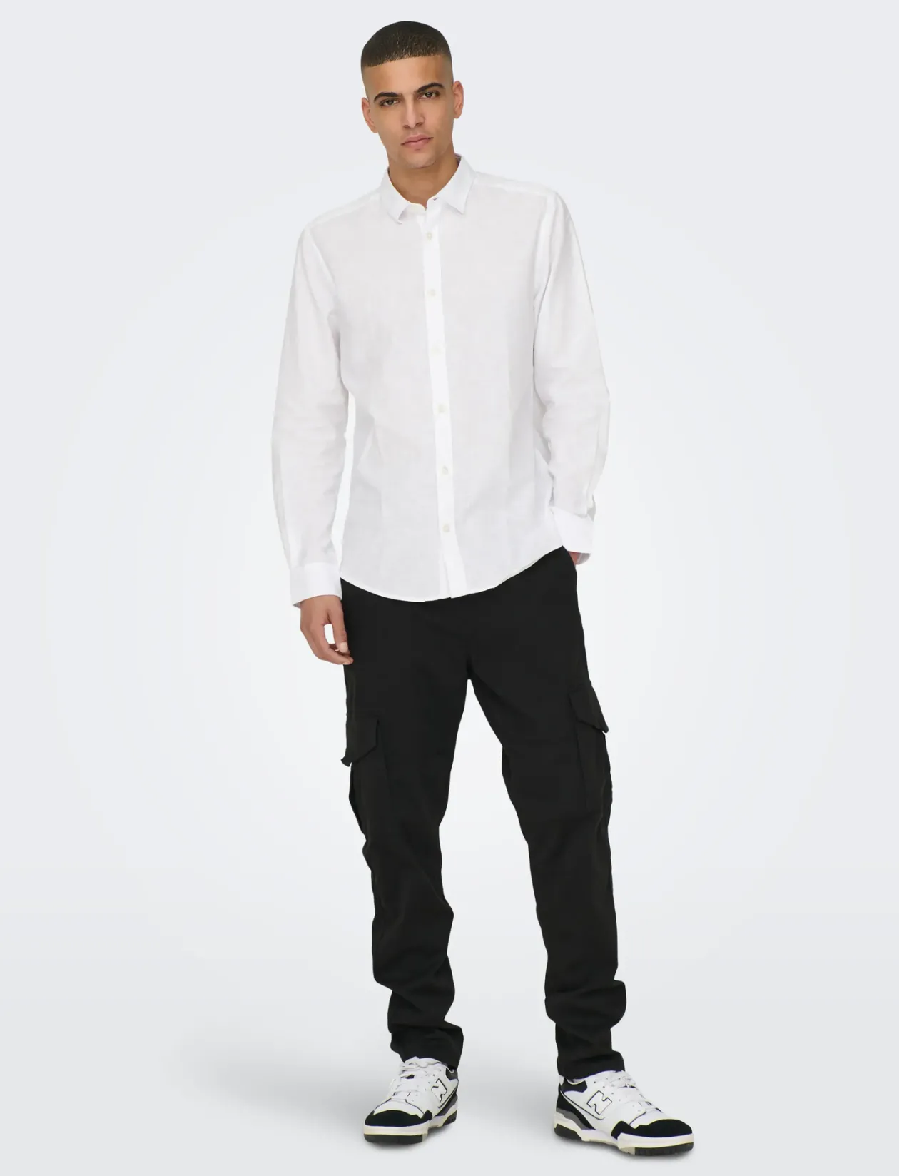 ONSCAIDEN LIFE LS SOLID LINEN BLEND NOOS - Hørskjorter