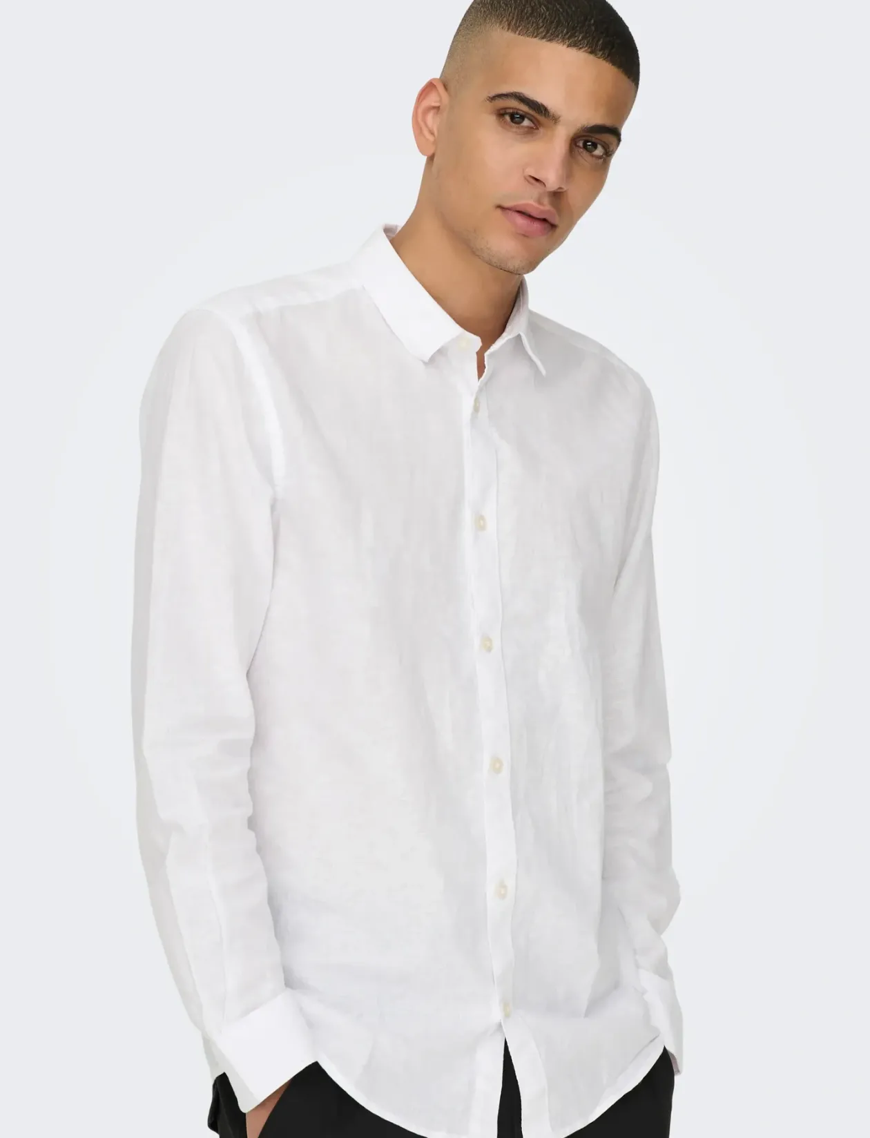 ONSCAIDEN LIFE LS SOLID LINEN BLEND NOOS - Hørskjorter