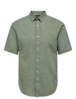 ONSCAIDEN LIFE SS SOLID LINEN BLEND NOOS - Hørskjorter
