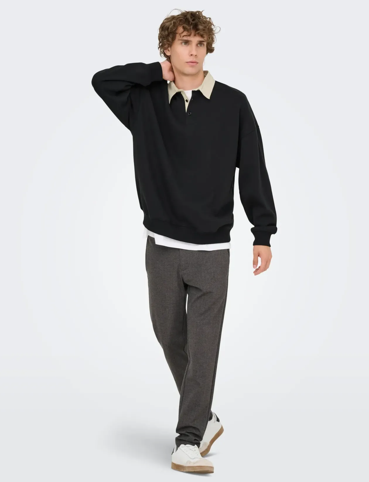 ONSJEFFREY VTG LS RUGBY SOLID POLO - Langærmede
