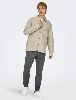 ONSKENNET LS LINEN OVERSHIRT NOOS - Jakker og frakker
