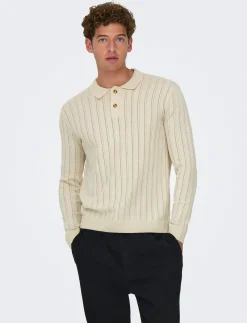 ONSKENT LIFE REG 12 LS POLO KNIT - Polostrik
