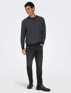ONSMORGAN 12 STRUCTURE CREW KNIT NOOS - Rund hals