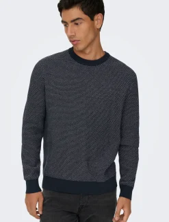 ONSMORGAN 12 STRUCTURE CREW KNIT NOOS - Rund hals