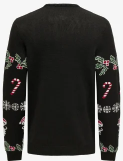 ONSXMAS REG 5 ALLOVER CREW KNIT - Rund hals