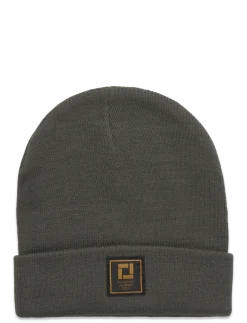 OSJISAAC FLAT KNIT LOGO BEANIE ACC - Huer
