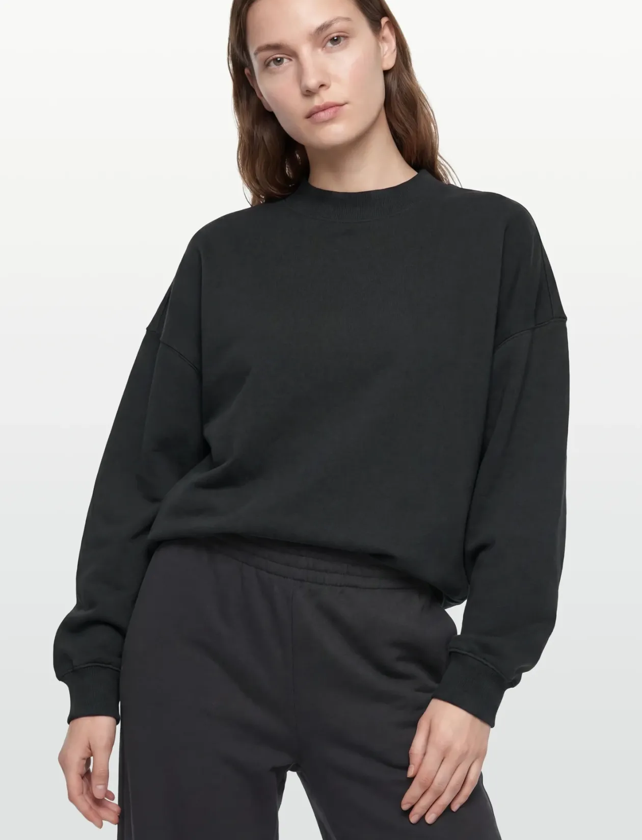 Oversized Brushed Cotton Sweat - Sweatshirts