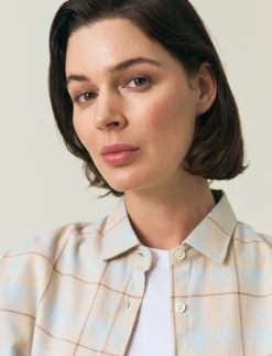 Oversized Organic Cotton Check Flannel Shirt - Langærmede