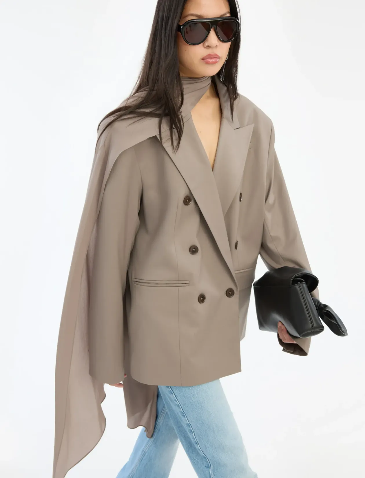 OVERSIZED SCARF BLAZER - Dobbeltradede blazere