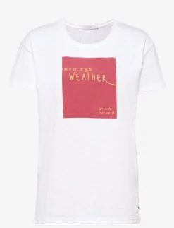 Oversize t-shirt w. flock print - T-shirts