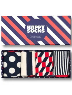4-Pack Classic Navy Socks Gift Set - Sokker