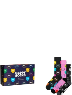 3-Pack Mixed Cat Socks Gift Set - Sokker