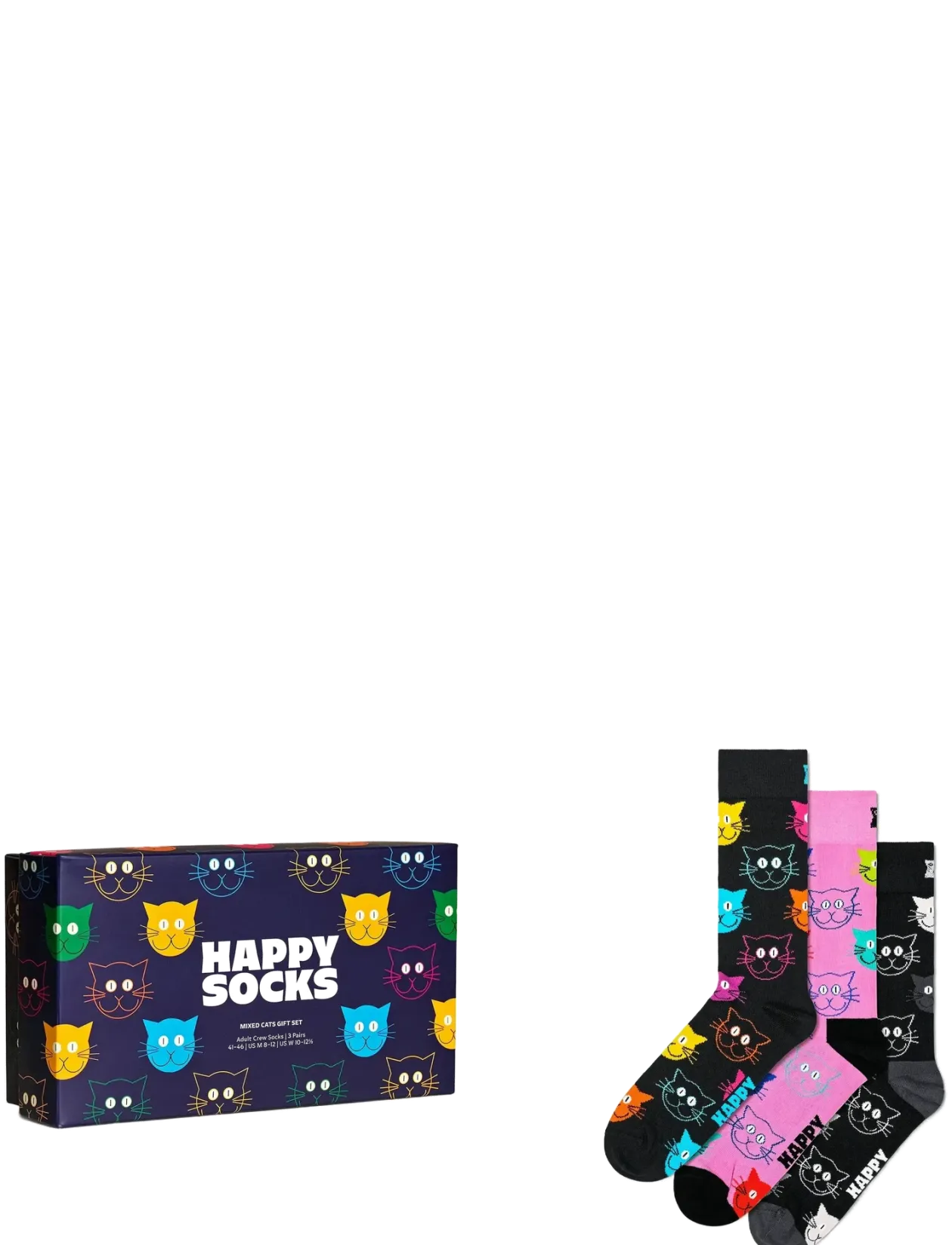 3-Pack Mixed Cat Socks Gift Set - Sokker