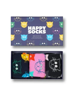 3-Pack Mixed Cat Socks Gift Set - Sokker