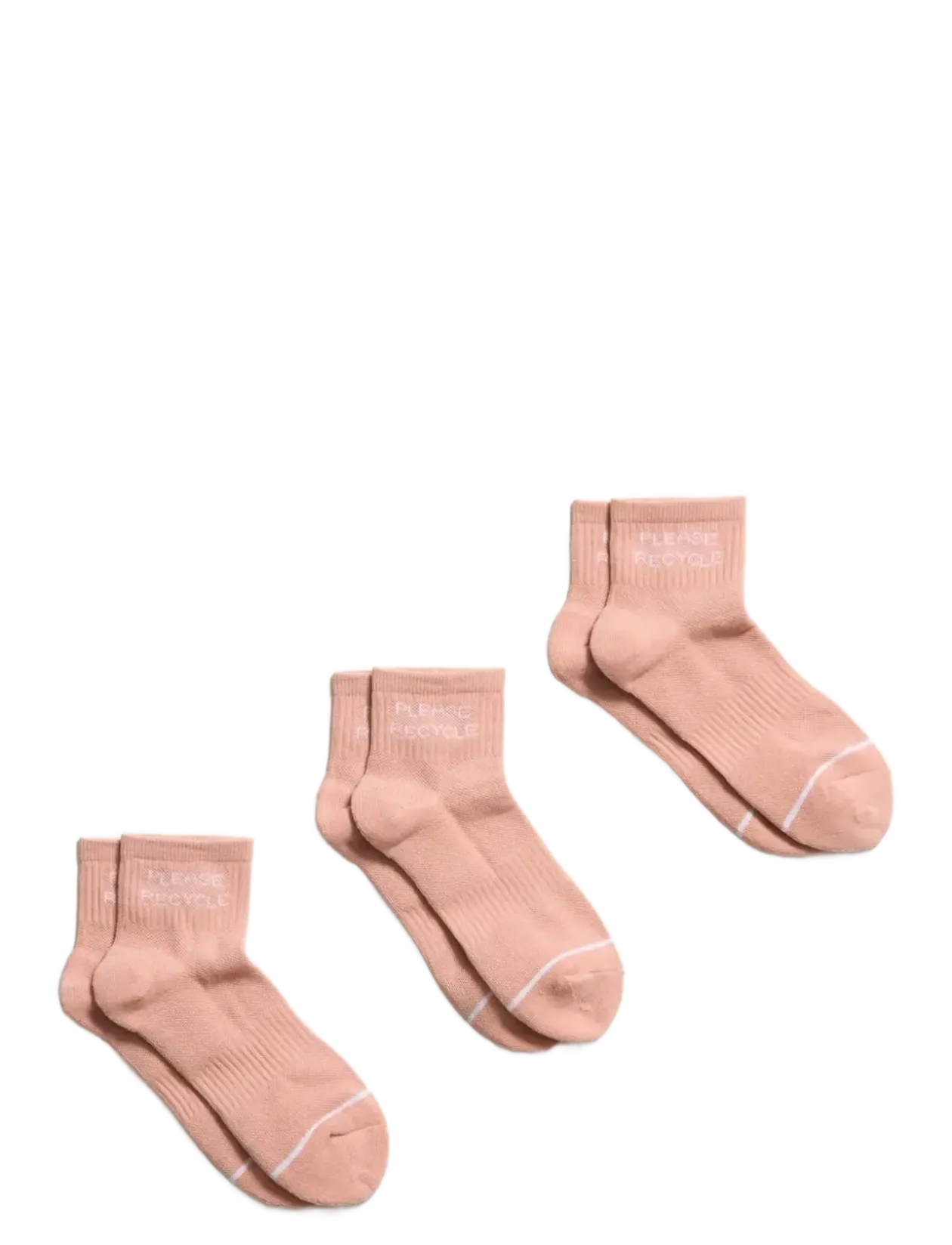 3-Pack Please Recycle Quarter Crew Sock - Strømper