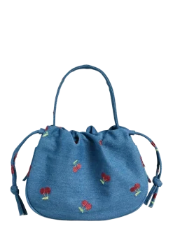 PCBALLOON DENIM CHERRY BAG FSY - Top handle tasker