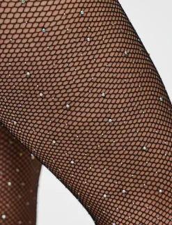 PCCLAIRE FISHNET GLITTER TIGHTS D2D - Kvinder