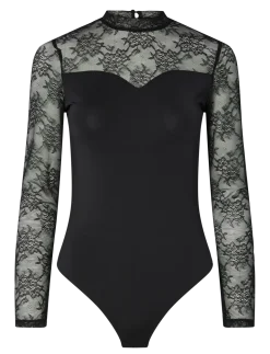 PCMILLY LS LACE BODYSTOCKING NOOS - Bodies & slips
