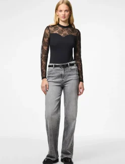 PCMILLY LS LACE BODYSTOCKING NOOS - Bodies & slips