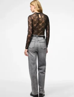 PCMILLY LS LACE BODYSTOCKING NOOS - Bodies & slips