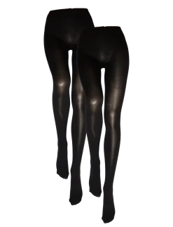 PCNEW NIKOLINE 90 DEN TIGHTS 2 PACK NOOS - Strømpebukser