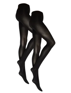 PCNEW NIKOLINE 90 DEN TIGHTS 2 PACK NOOS - Strømpebukser
