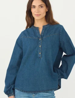 PD-Harper Chambrey Blouse - Langærmede bluser