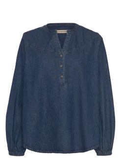 PD-Harper Chambrey Blouse - Langærmede bluser