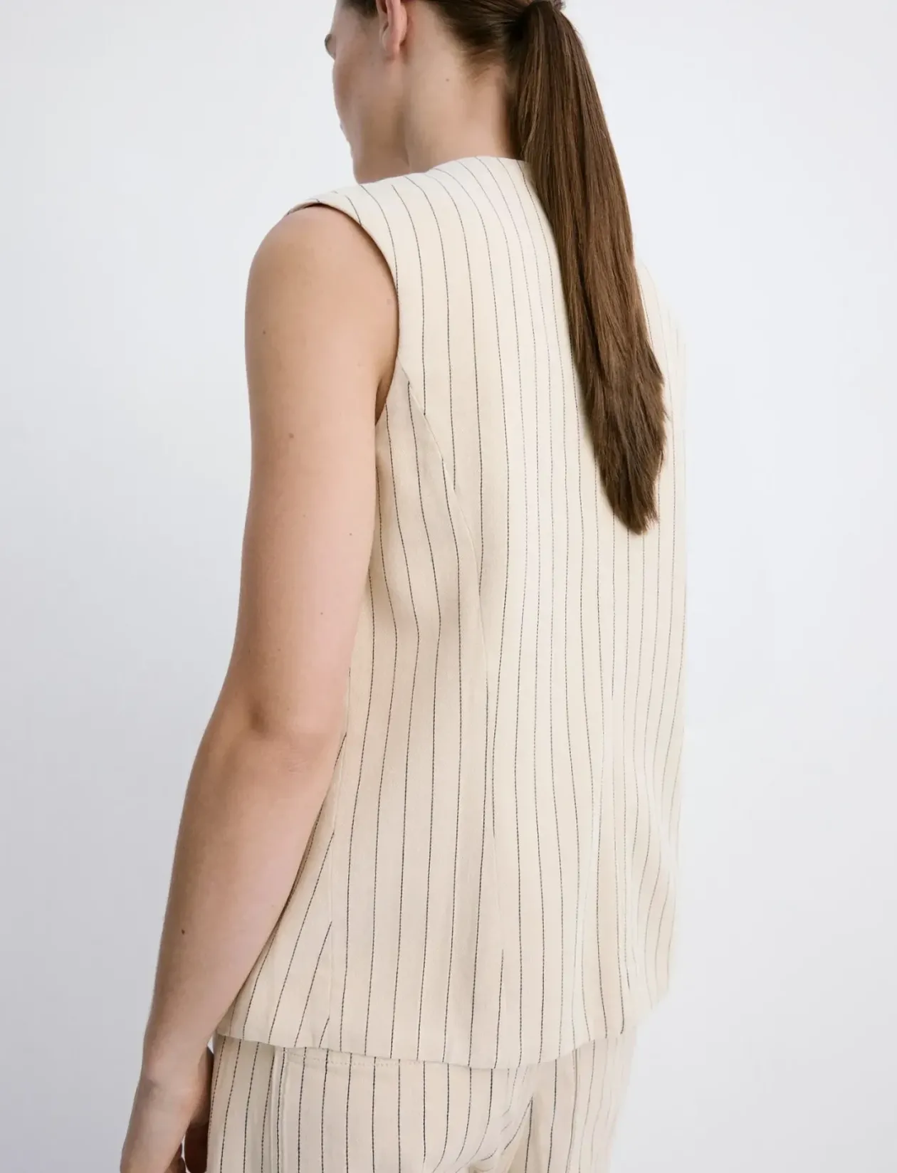 Pinstriped suit waistcoat - Ærmeløse bluser
