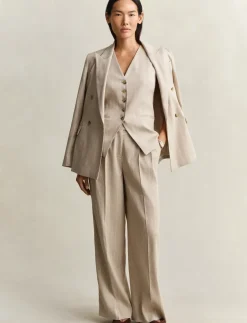 PINSTRIPE LINEN BLEND VEST - Blazere