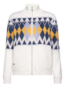 Placed Argyle Cardigan lined - Strik