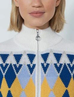 Placed Argyle Cardigan lined - Strik