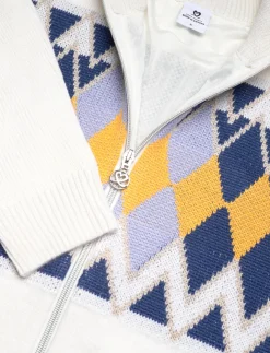 Placed Argyle Cardigan lined - Strik
