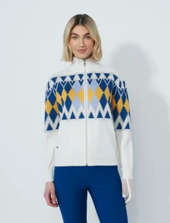 Placed Argyle Cardigan lined - Strik