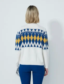 Placed Argyle Cardigan lined - Strik