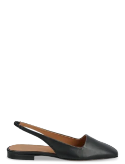 Plesio Black Nappa - Flade slingbacks