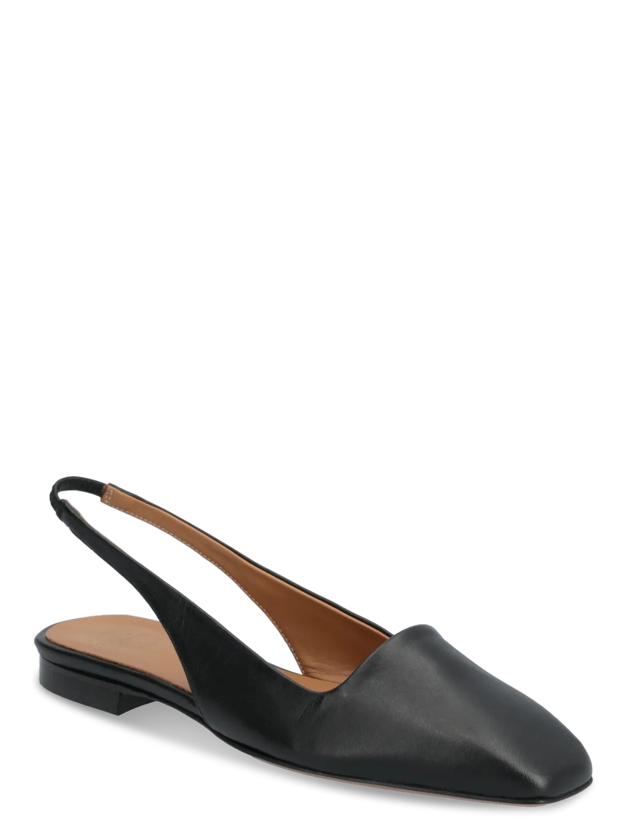 Plesio Black Nappa - Flade slingbacks
