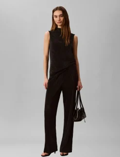 Plisse Pull On Pant - Bukser med lige ben