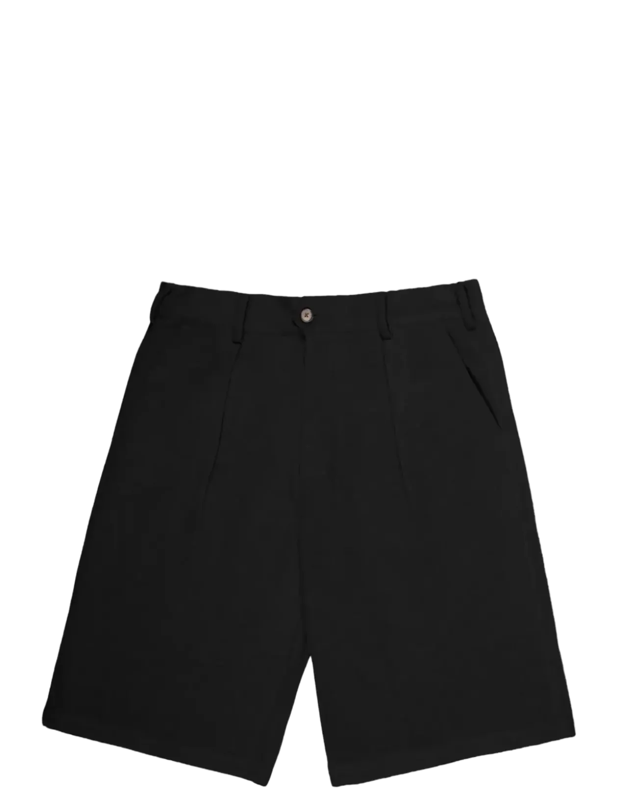 Podium Double Pleated Shorts Black - Casual shorts