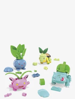 Pokémon Grass-Type Trainer Team Building Toy Kit, 4 Action Figures (118 Pieces) for Kids - Byggesæt