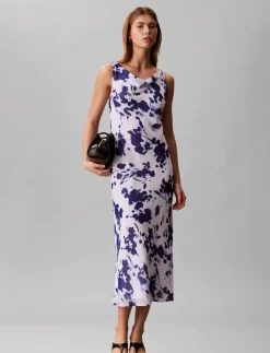PRINTED CHIFFON SL COWL NECK MAX - Midi kjoler