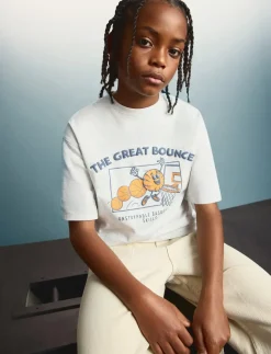 Printed cotton-blend t-shirt - Kortærmede