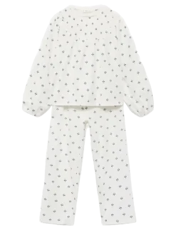 Printed cotton pyjamas - Sæt