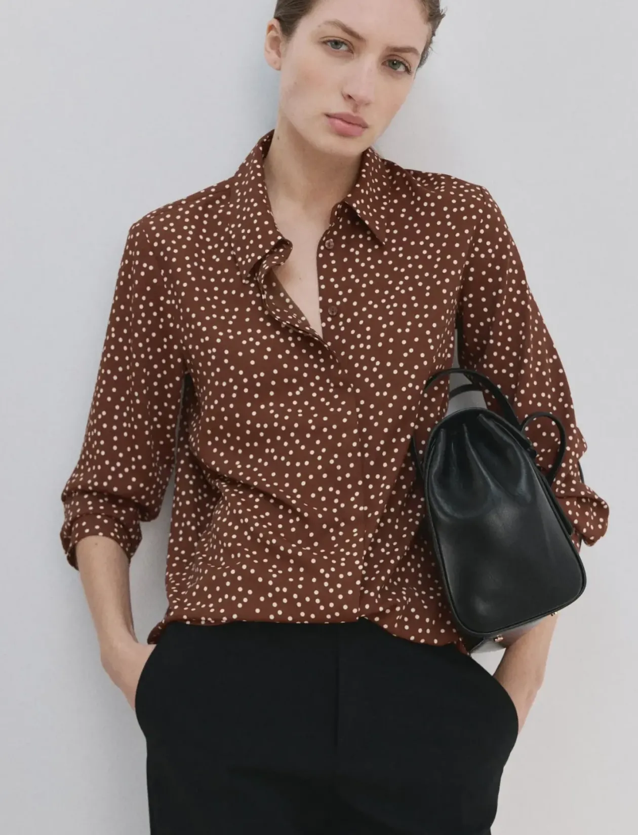 Printed straight shirt - Langærmede