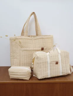 Quilted Toiletry Bag - Wheat - Toilettasker