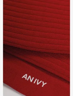 Red Ribbed Socks - Sokker