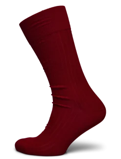 Red Ribbed Socks - Sokker